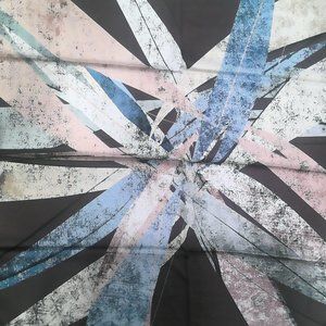 Silky Mocha Blue Blush Brushstroke Scarf Tichel